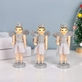 thumbnail image 2 of 3pc 12 Cm Tuerca de Madera Angel Girl Ornaments Muñeca de Navidad Plata, 2 of 9