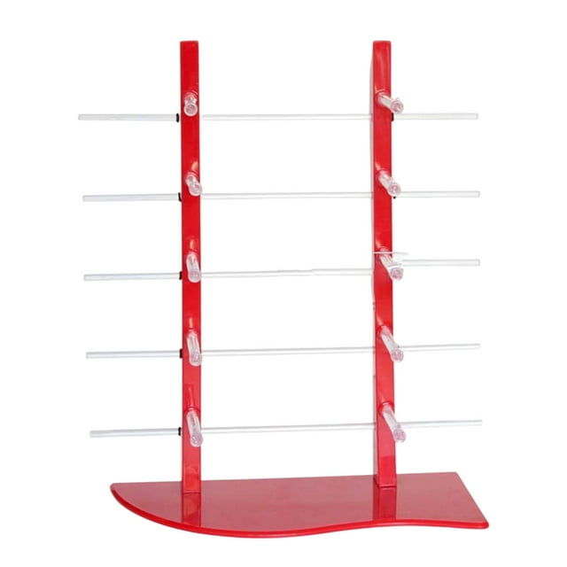 Acrylic Sunglasses Storage 5-Layer Hold 2 Row Assemble Detachable Durable Holder Red