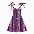 thumbnail image 4 of CAUYDY 1T 2T 3T 4T 5T 6T Kids Girl Dress Toddler Girls' American Flag Striped Star Print Dresses Baby Birthday Party Cute Spring Summer Fall Sundress (Sizes 4-5 Years,Dark Blue), 4 of 5
