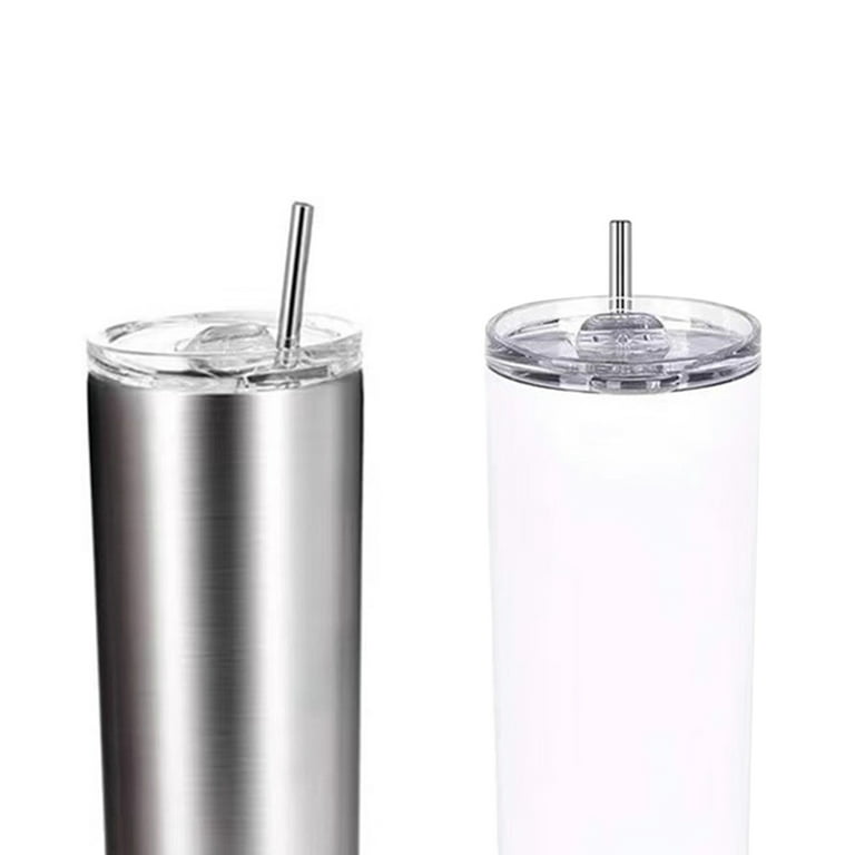 Cheer.US 20OZ Stainless Steel Double Wall Insulated Tumblers Skinny Tumbler  with Lids and Straws Skinny Travel Mug, Reusable Cup with Straw Slim Water