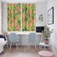thumbnail image 5 of Palm Tree Tropical Kitchen Curtains 63 Inch Length, Pink Summer Green Botanical Grommet Top Bedroom Living Room Curtains, Light Filtering Cafe Curtain Drapes 2 Panels Set 104''x63'', 5 of 9