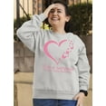 thumbnail image 3 of Breast Cancer Survivor Heart Butterflies Crewneck Sweatshirt, 2XL, White, 3 of 6