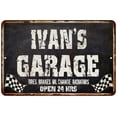 thumbnail image 1 of IVAN'S Garage Black Grunge Sign 12 x 18 Matte Finish Metal 112180005065, 1 of 1