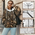 thumbnail image 6 of Uorisanigo Camo Deer Forest Womens Fall Hooded Sweatshirts Loose Fashion Pocket Drop Shoulder Sweatshirt Soft Polyester Oversized Tops Clothes Size XS, 6 of 7