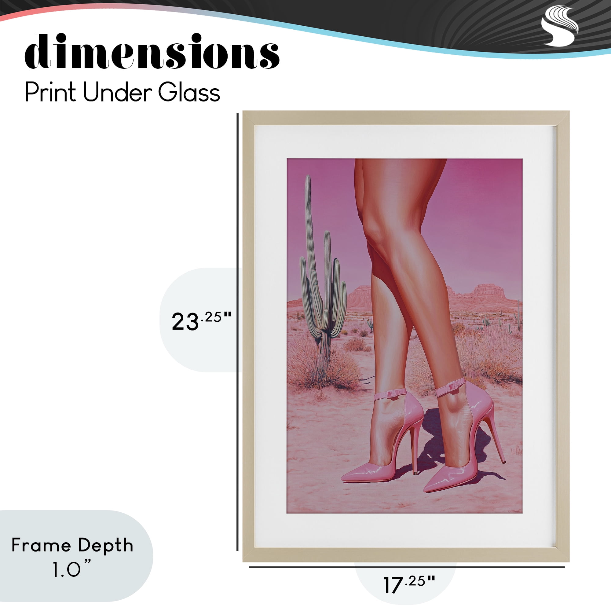 Stupell Industries Desert Heels Cowgirl Birch Framed Print Under Glass, design by Heidi Kuntz