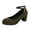 Army Green, variant on Mary Jane Shoes Women Double Strap Closed Dress Shoe Round Toe High Heel Brown 37
