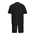 thumbnail image 4 of Aueoeo Men Fashion Shirt and Shorts Set Argyle Crew Neck Short Sleeve Pullover Trendy Shorts Outfits Soft Street Tracksuits, 4 of 6