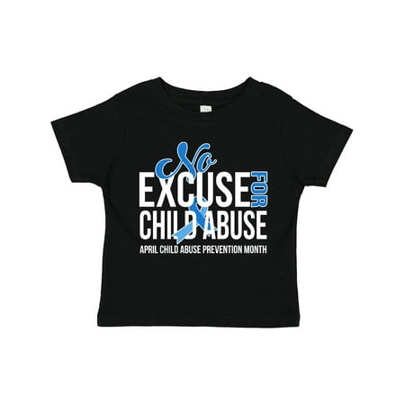 

Inktastic No Excuse for Child Abuse April Child Abuse Prevention Month Gift Toddler Boy or Toddler Girl T-Shirt