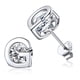 thumbnail image 1 of Pendientes de botón PROSTEEL inicial de Plata esterlina letra G con circonita cúbica, 1 of 8