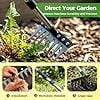 Garden Hand Rake 8-Teeth Carbon Steel with Telescopic Handle 16-65 Inches, No Bending Lawn Yard Patio Cleaning Tool, Elderly Friendly Gardening Rake for Leaf Debris Removal