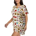 thumbnail image 2 of Bixox Women's Hot Dog Pizza Printed Pajama Set 2 Piece Lounge Set Top and Shorts Soft Pajamas, Shorts with Pockets, 2 of 7
