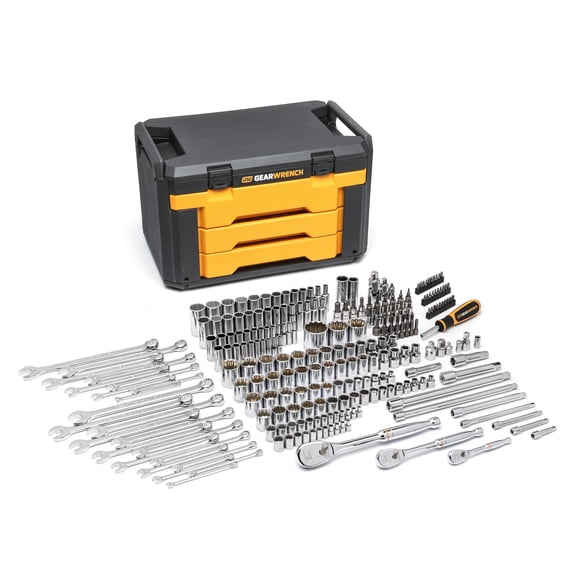 243 Pc. 12 Pt. Mechanics Tool Set in 3 Drawer Storage Box - 80972