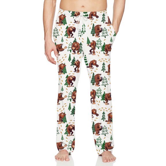 BounceUp Men's Pajama Pants Funny Graphic Sleepwear Pjs Bottoms with Elastic Waistband & Pockets Loungewear