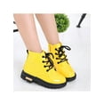 thumbnail image 5 of SIMANLAN Boys Girls Ankle Boots Kids Lace Up Waterproof Combat Shoes With Side Zipper for Toddler/Little Kid/Big Kid Yellow 10C, 5 of 9