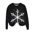 thumbnail image 6 of Xdegoge Christmas Sweatshirt for Women Long Sleeve Snowflake Printed Pullover Tops Crewneck Drop Shoulder Funny Shirts 2025 Winter Festiva Casual T-Shirts Family Party Fashion Blouse, 6 of 6