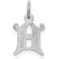thumbnail image 3 of 14KW White Gold Diamond-cut Letter H Initial Charm, 3 of 6