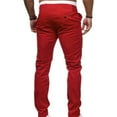 thumbnail image 3 of Turilly Men's Casual Button Open Slim Fit Straight Solid Color Trousers, 3 of 5