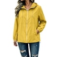 thumbnail image 5 of GERsome Women's Rain Jacket Full Zip Waterproof Lightweight Rain Coat with Packable Pocket for Travel Hiking Yellow XL, 5 of 8
