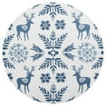 thumbnail image 3 of Ryvnso Deer Christmas Snowflakes Round Plate Mats Dining Table Placemat Set of 4 for Holiday Decoration, 3 of 7