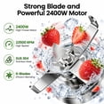 thumbnail image 2 of Friwest 68oz Commercial Blender, 2400W High Speed Professional Blender with 6 One-Touch Functions, Adjustable Speed & Pulse, Soundproof Cover for Smoothies, Ice Crushing & Frozen Drinks, 2 of 7