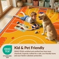 thumbnail image 4 of Design&I 8'x10' Washable Area Rug Basketball Repeating Hoop Motif Markings Bold Stripe Border Center for King Size Bedroom, Under Bed, Sleek Flatweave Pet Friendly, 4 of 7