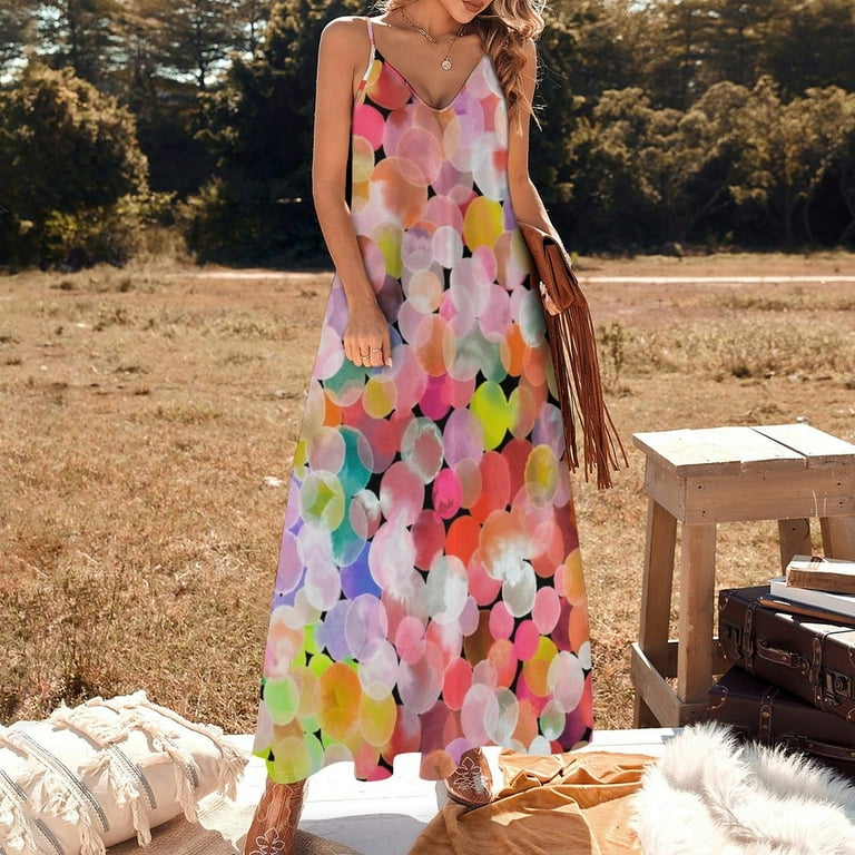 Candy watercolor dots Sleeveless Dress women dress luxury woman party dress  Summer dresses for women - Walmart.com