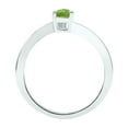 thumbnail image 2 of SZUL Women's Solitaire Peridot Wave Ring in 10K White Gold, 2 of 5