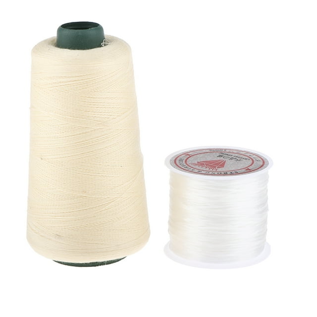 TISHITA Fil à Coudre en Trame 60 m pour Cheveux Beige