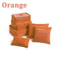 thumbnail image 1 of 6pcs Set Travel Storage Bags Suitcase Packing Set Storage Cases Portable Luggage Organizer Clothes Shoe Foldable Organizer Orange, 1 of 6
