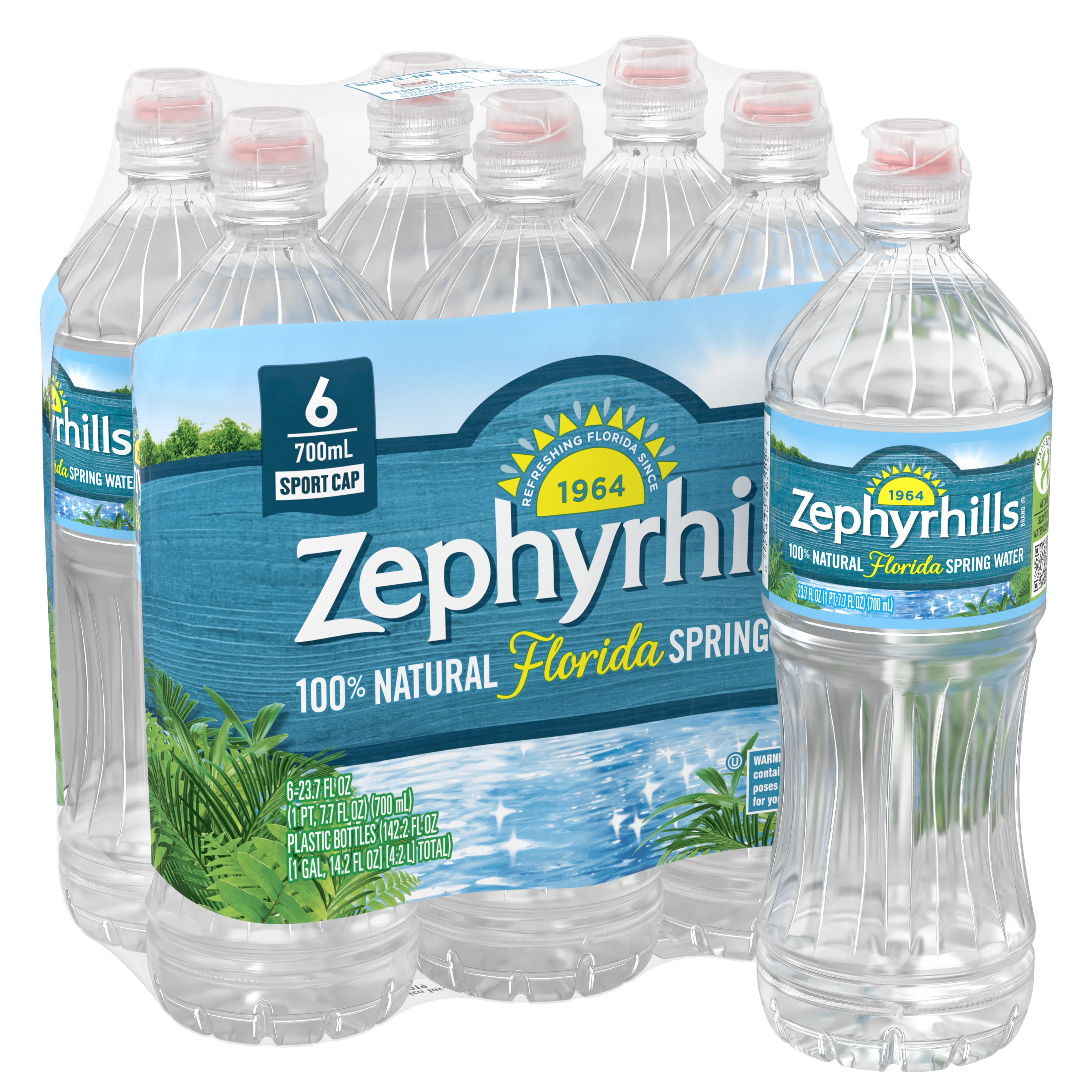 Zephyrhills Brand 100 Natural Spring Water, 23.7ounce plastic sport