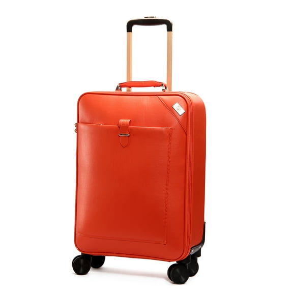SEMMS LUXURY LEATHER LUGGAGE BOX 20" ORANGE