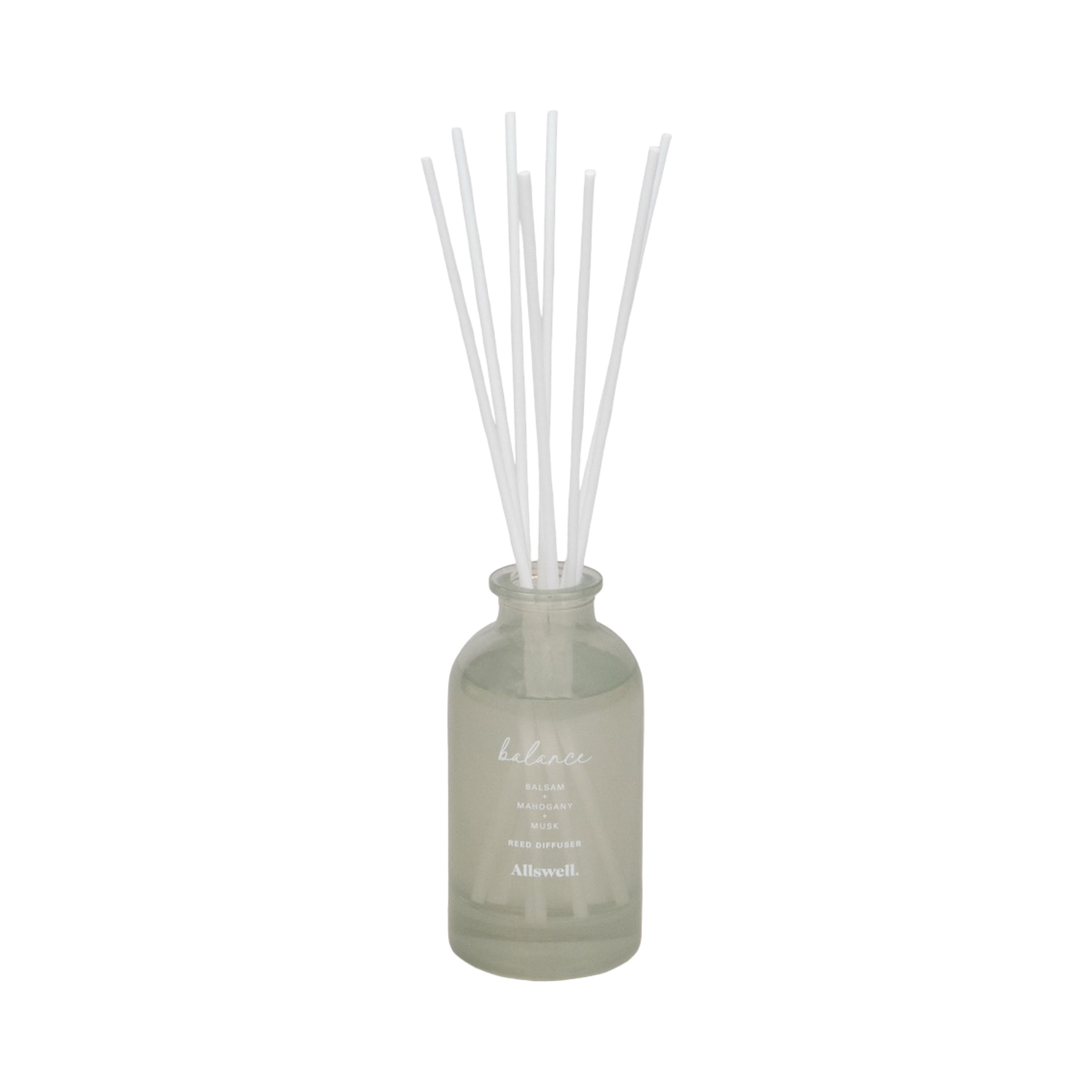 Allswell Balance (Balsam + Mahogany + Musk) Scented Reed Diffuser 3 fl oz (90mL) With 8 Synthetic Reeds.