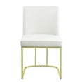 thumbnail image 2 of Of 2 Contemporary White And Gold Side Seating - Metal Base Pleasant Feeling Chair Pair Modern Dining Place With Upholstery, 2 of 4