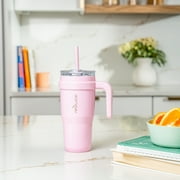 Reduce Cold1 24oz Stainless Steel Tumbler with Handle & Straw, Pink Blossom
