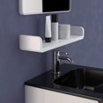 thumbnail image 4 of Estante flotante blanco, elegante solución de almacenamiento para montaje en pared con adhesivo que no daña, drenaje rápido y un elegante diseño de plástico para su hogar, 4 of 5