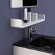 thumbnail image 4 of Estante flotante blanco, elegante solución de almacenamiento para montaje en pared con adhesivo que no daña, drenaje rápido y un elegante diseño de plástico para su hogar, 4 of 5