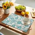 thumbnail image 5 of Placemats Set of 6, Turquoise Paisley Floral Place Mats Retro Bohemian Flowers Tablemats Washable Placemat Table Decoration for Kitchen Table Dinner Party Home Decor Indoor Outdoor 13x19 Inch, 5 of 9