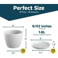 thumbnail image 2 of White Gray 6-Inch Plant Pots with Drainage & Saucers 18 Pack, Indoor & Outdoor Planters for Houseplants, Herbs, and Flowers, Durable & Weatherproof Material, Stackable, Lightweight, Minimalist Design, 2 of 4