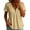 Beige, variant on Summer Linen Blouse for Women V-Neck Short Sleeve Button Down Casual Beach Vacation Party Loose Flowy Empire Waist Tops, White L