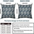 thumbnail image 4 of Dusty Blue Floral Pillow Covers 18x18 Set of 2 Block Print Cream Vintage Flower Leaves Chinoiserie Outdoor Decorative Throw Pillows Farmhouse Pillowcases Cushion Case Sofa Couch Bed Home Decor, 4 of 6