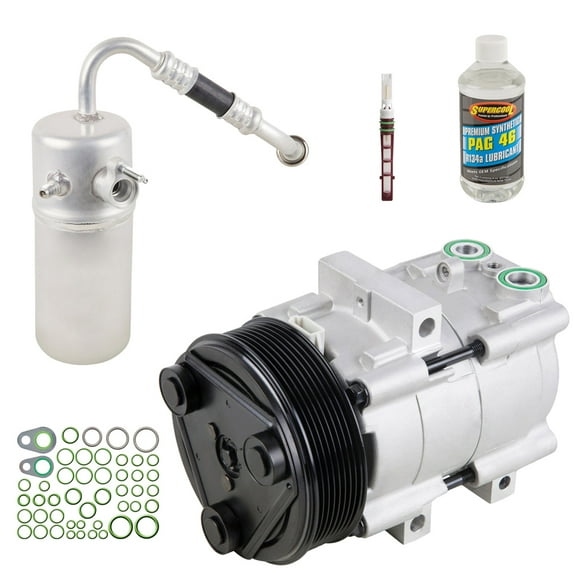 AC Compressor & A/C Kit For Ford F150 F-150 V8 2004 2005 w/ 8-Groove Clutch Pulley - BuyAutoParts