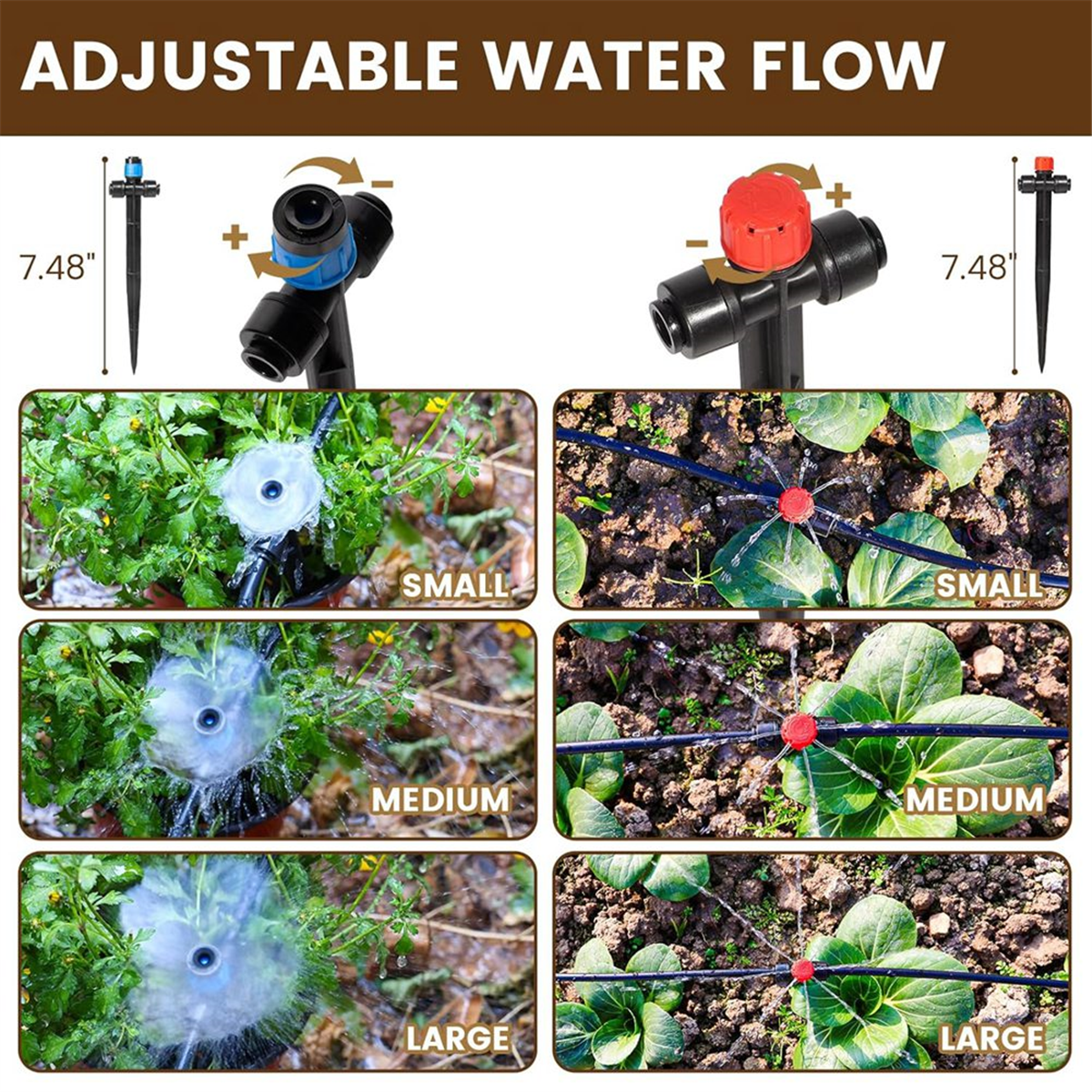 110FT Quick-Connect Drip Irrigation Kit, Garden Watering System DIY Automatic Irrigation Equipment Set for Lawn Raised