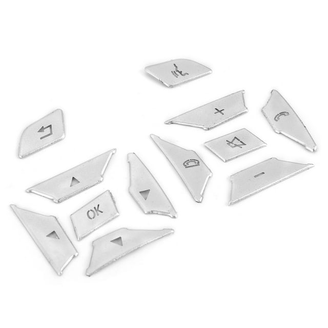Steering Wheel Button Sticker, Aluminum Alloy 12 Pieces/set Car Steering Wheel Button Patch Protection Trim Car Button Decoration Suitable For W204 W212 W117