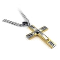thumbnail image 3 of Keepsake Cross Pendant With A Curb Chain For Men 18kt Gold Plated, 3 of 9