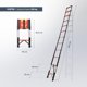 thumbnail image 4 of Escalera Telescópica Plegable Acero de Carbono 4.7 M Voltio Con 12 Peldaños y Altura Ajustable, 4 of 7