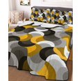 thumbnail image 3 of Quilts Twin-XL Size Bedding Set, Yellow Grey Abstract Lightweight Quilted Comforter, Modern Geometric Ombre Artwork Soft Reversible Bedspread Coverlet with Pillow Covers for All Season, 68" x 98", 3 of 7
