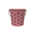 thumbnail image 3 of Charmed Mini Colorful Polka Dots Tin Pails Bucket with Handles for The Beach, Party Favors, Easter, Candy, or Garden; 4.75"x4.5" Light Pink with Black Dots Pack of 3, 3 of 5