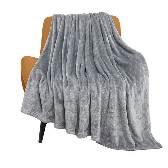 Manta polar TOONOW, supersuave y acogedora, 130 x 150 cm, color gris claro