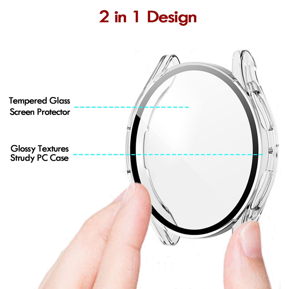 IC ICLOVER For Samsung Galaxy Watch 6 40mm Bumper Case Matte Built in  Screen Protector Clear Hard Protective Cover, Shock Adsorption Drop  Protection Full Cover Starlight 