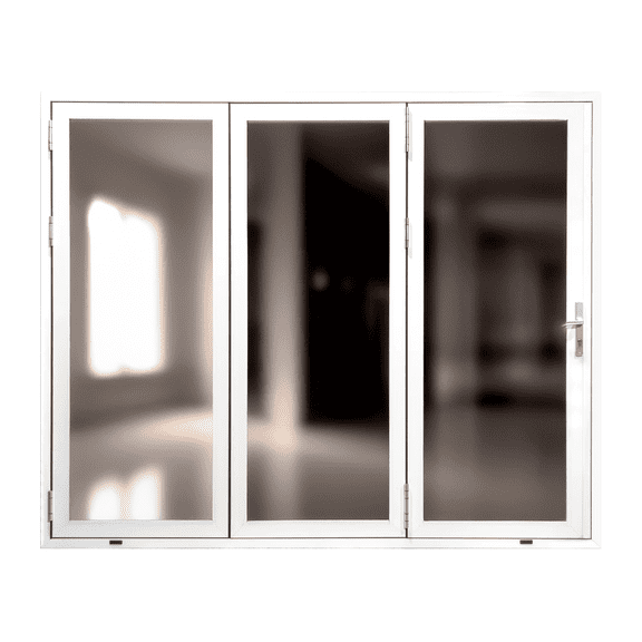 3 Panel, Folded Out, (0R3L) Outswing, Folding Patio Door, Aluminum Folding Door (White, Right to Left W108in*H96in)